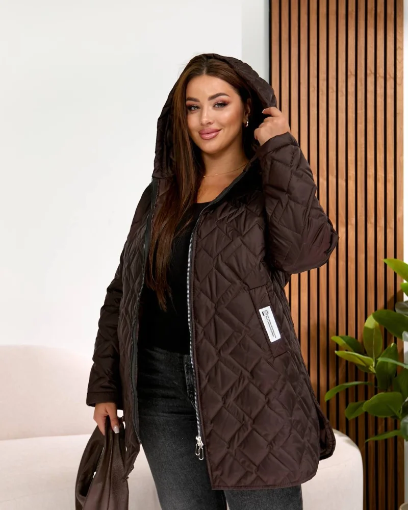 Демисезонная куртка, плащевка · арт. 01425, размеры 48-62 — Фото 5 из 6