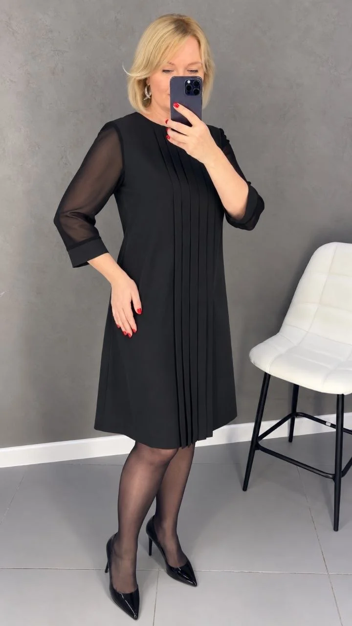 Rochie, mătase dublă, mărimi 48-62