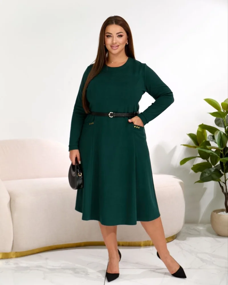 Rochie midi, tricot, mărimi 50-64 — Foto 4 din 10