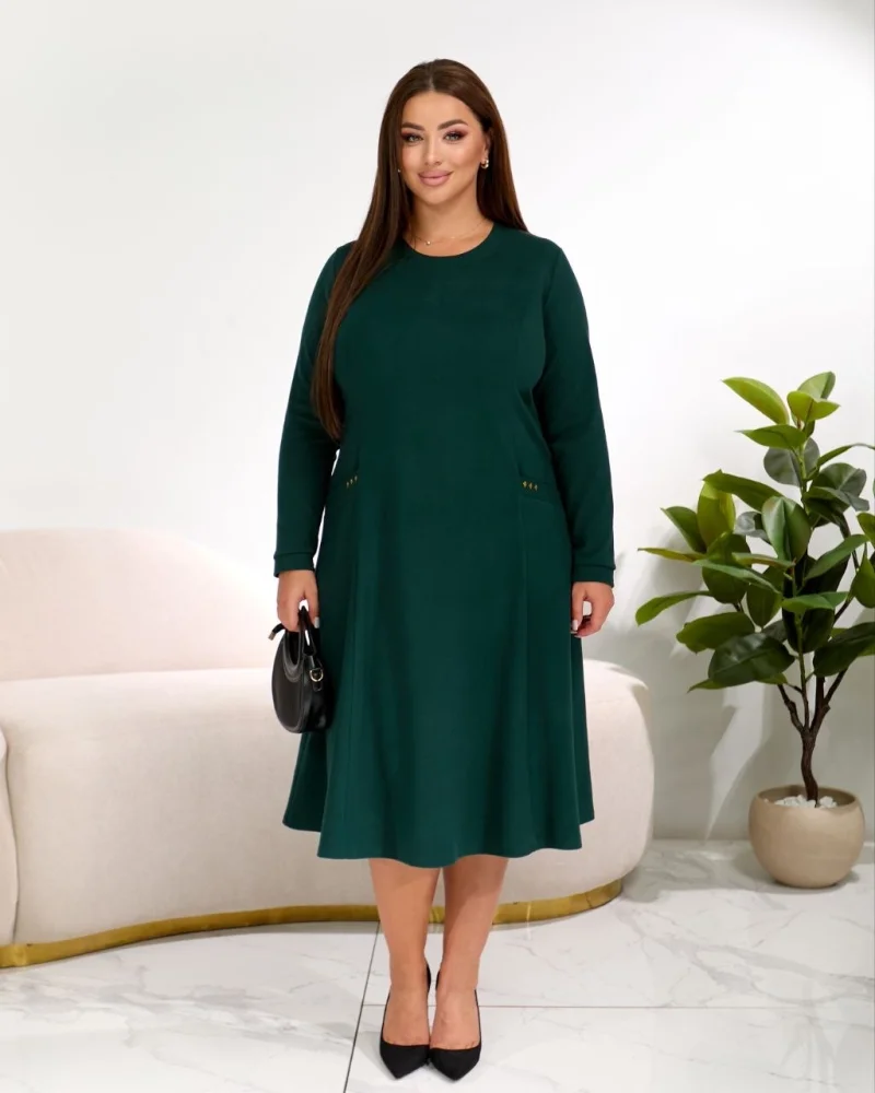 Rochie midi, tricot, mărimi 50-64 — Foto 6 din 10