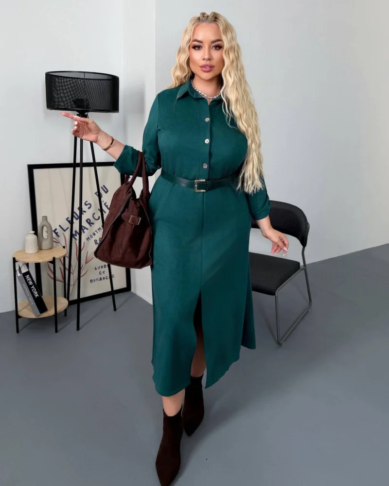 Rochie, piele întoarsă, mărimi 46-56